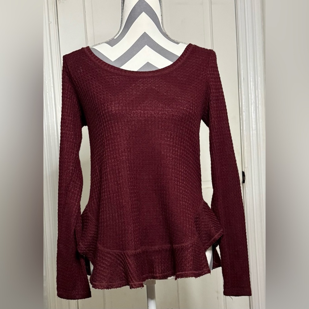 Saturday Sunday By Anthropologie Women’s Tulip Back Sweater XS Waffle Knit - Picture 2 of 11